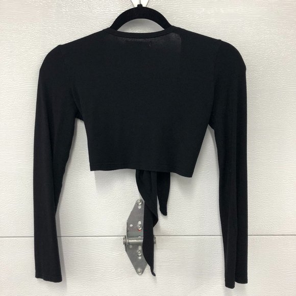 Tag Tie Front Crop Cardigan Long Sleeve Size 12 - Picture 4 of 6